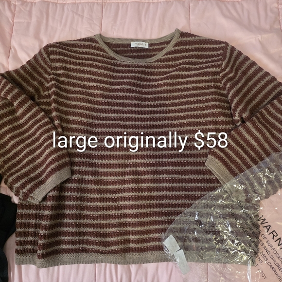 Womens Striped Sweaters Oversized Large - Picture 2 of 2